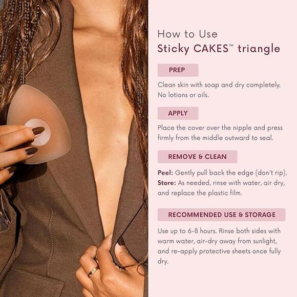 CAKES Body® sticky Triangle Nipple Covers for Women - The Viral Sticky Boobs - Picture 4 of 4